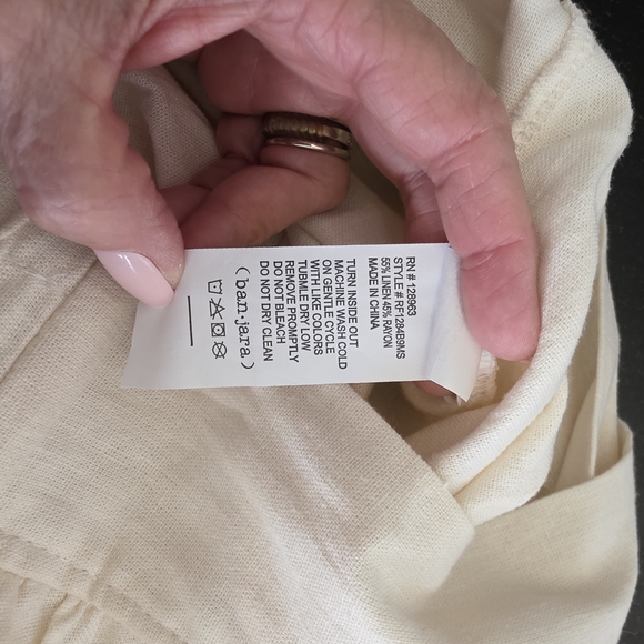 Linen Blend Elastic Waist Jogger Pants - Picture 5 of 7